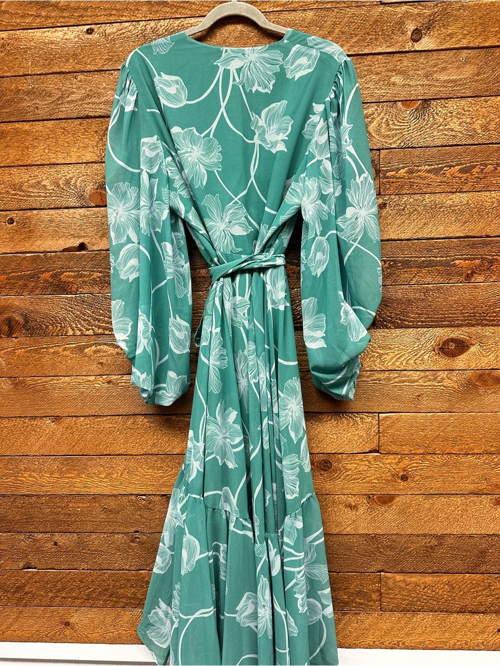 Hutch Teal Floral Wrap Maxi Dress - Picture 7 of 8